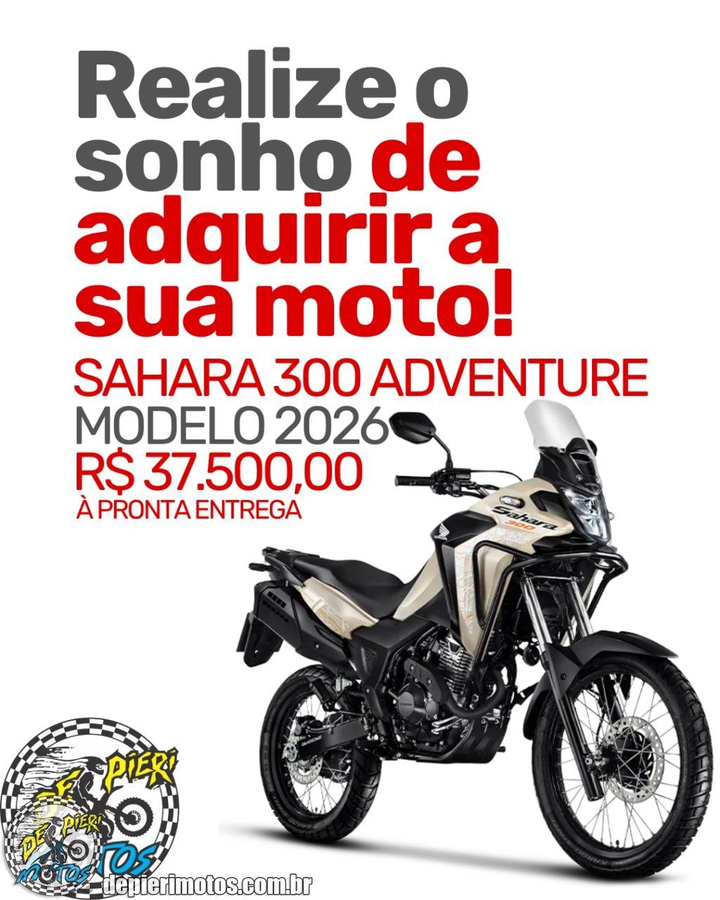 HONDA XRE 300 SAHARA ADVENTURE - Foto 1